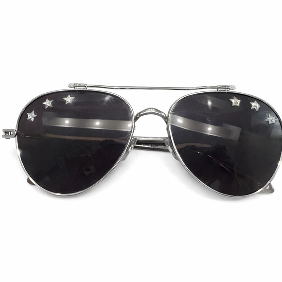 Givenchy Black Aviator Sunglasses with Silver Stars main image 2